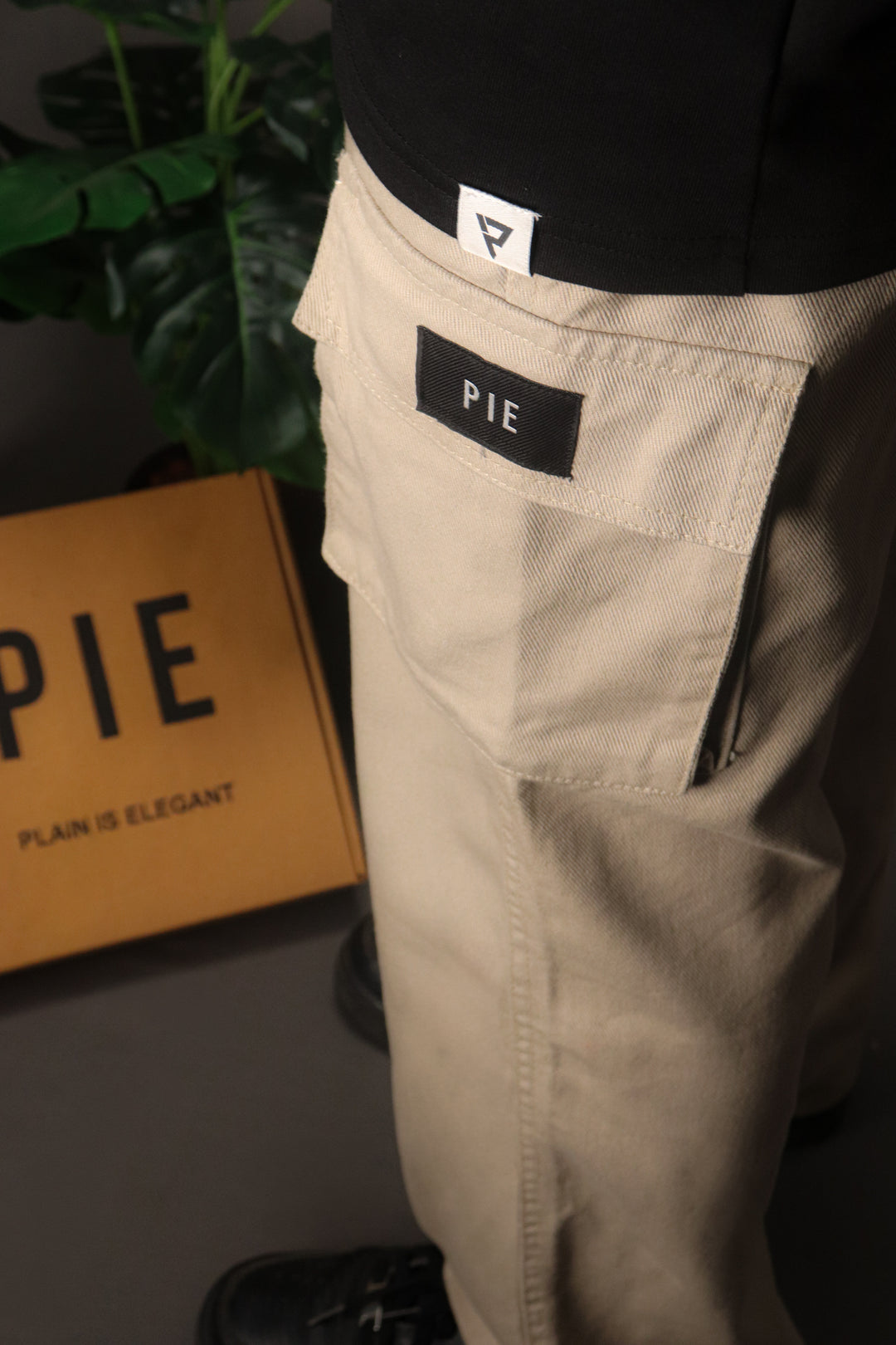Beige - PIE Wide Leg Premium Cargo Pants